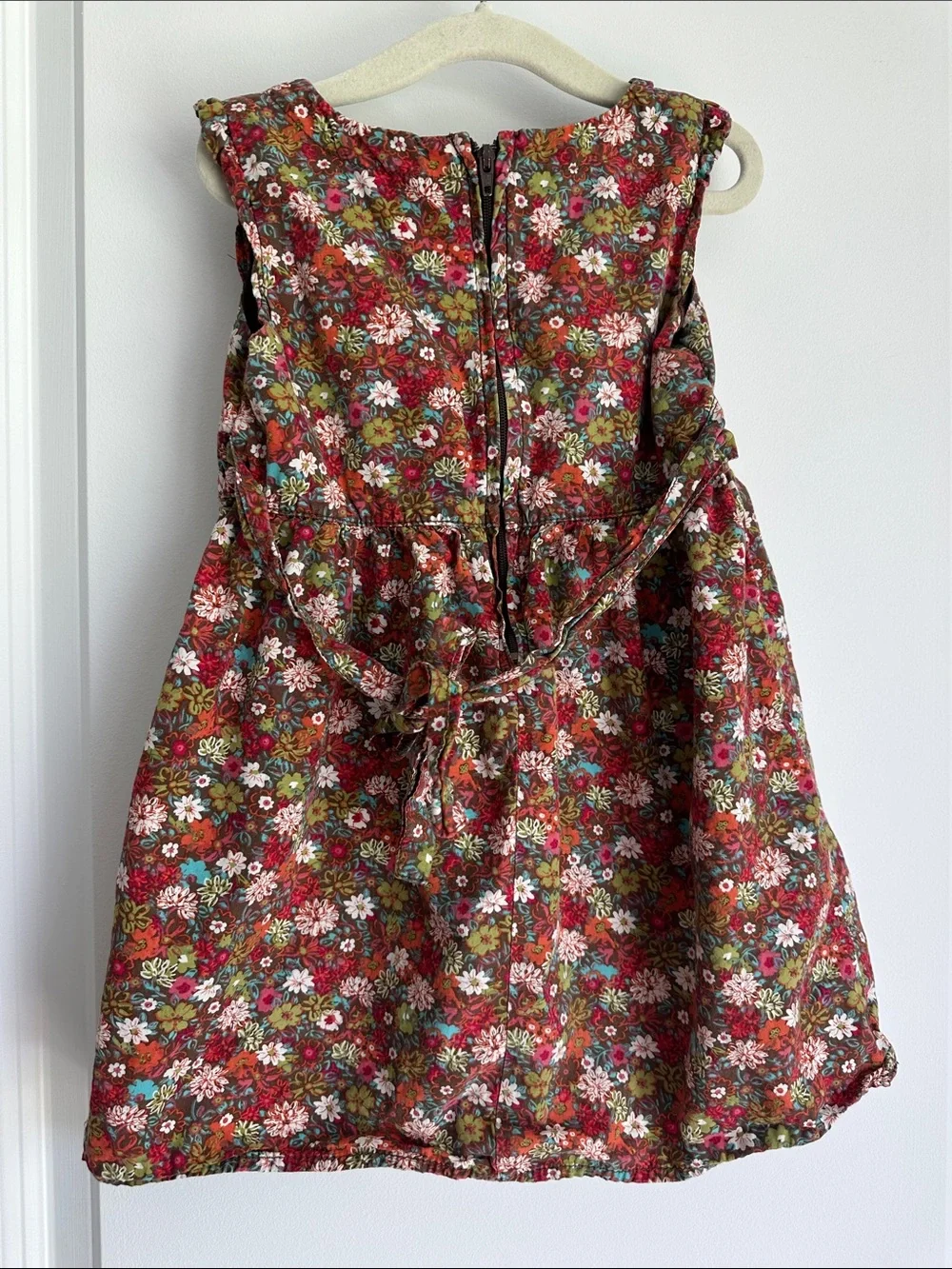 Old Navy Girls Floral Dress 2T Brown Cotton Fall Cottagecore Pocket Dress YK2 - Picture 6 of 8